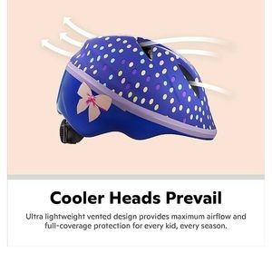 Schwinn Toddler/ Baby Bike Helmet, Kids Age 1-3 in Purple Polkadots